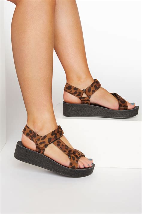 leopard print platform sandals